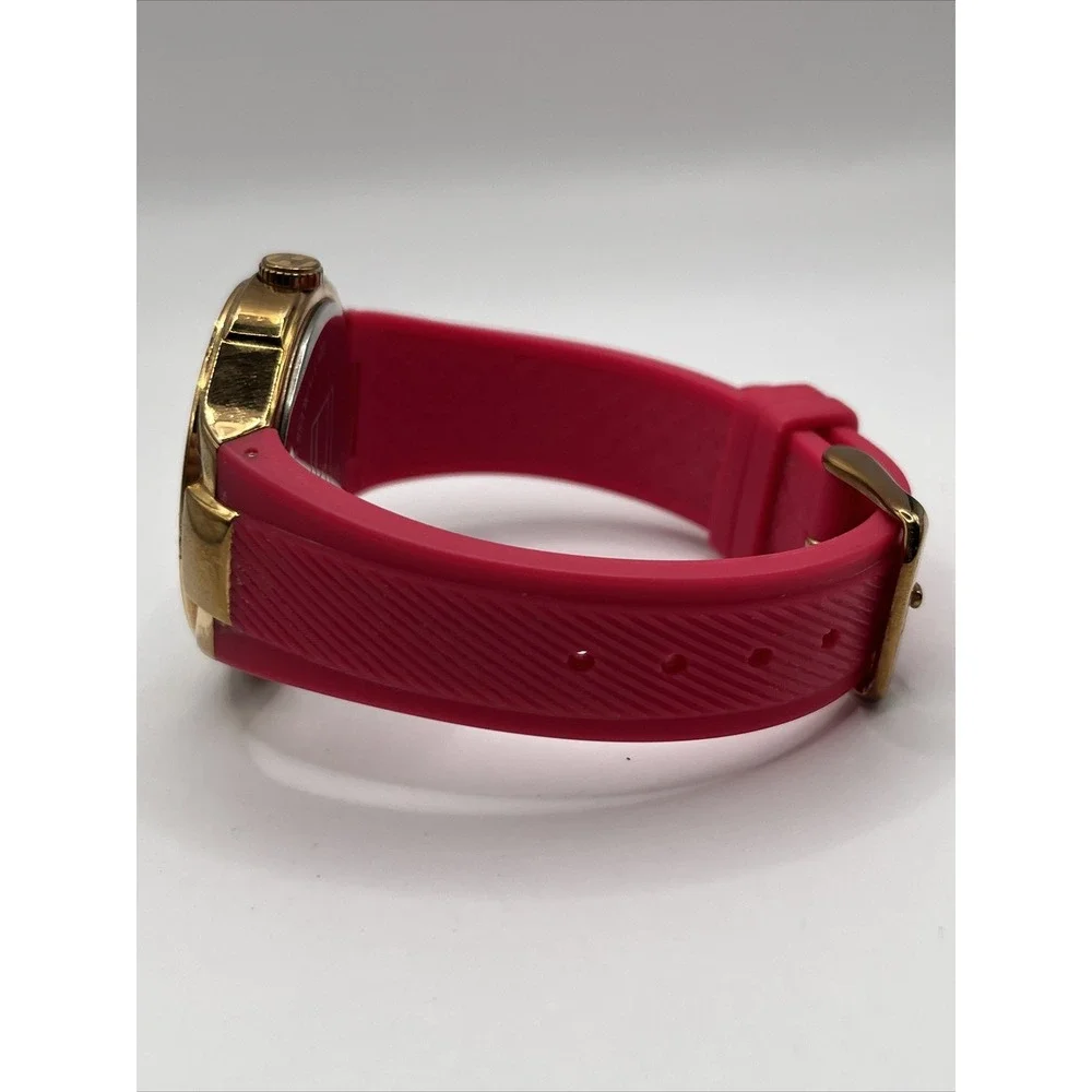 Tommy Hilfiger Women's Quartz Gold Watch Pink Silicone‎ Band- New Battery